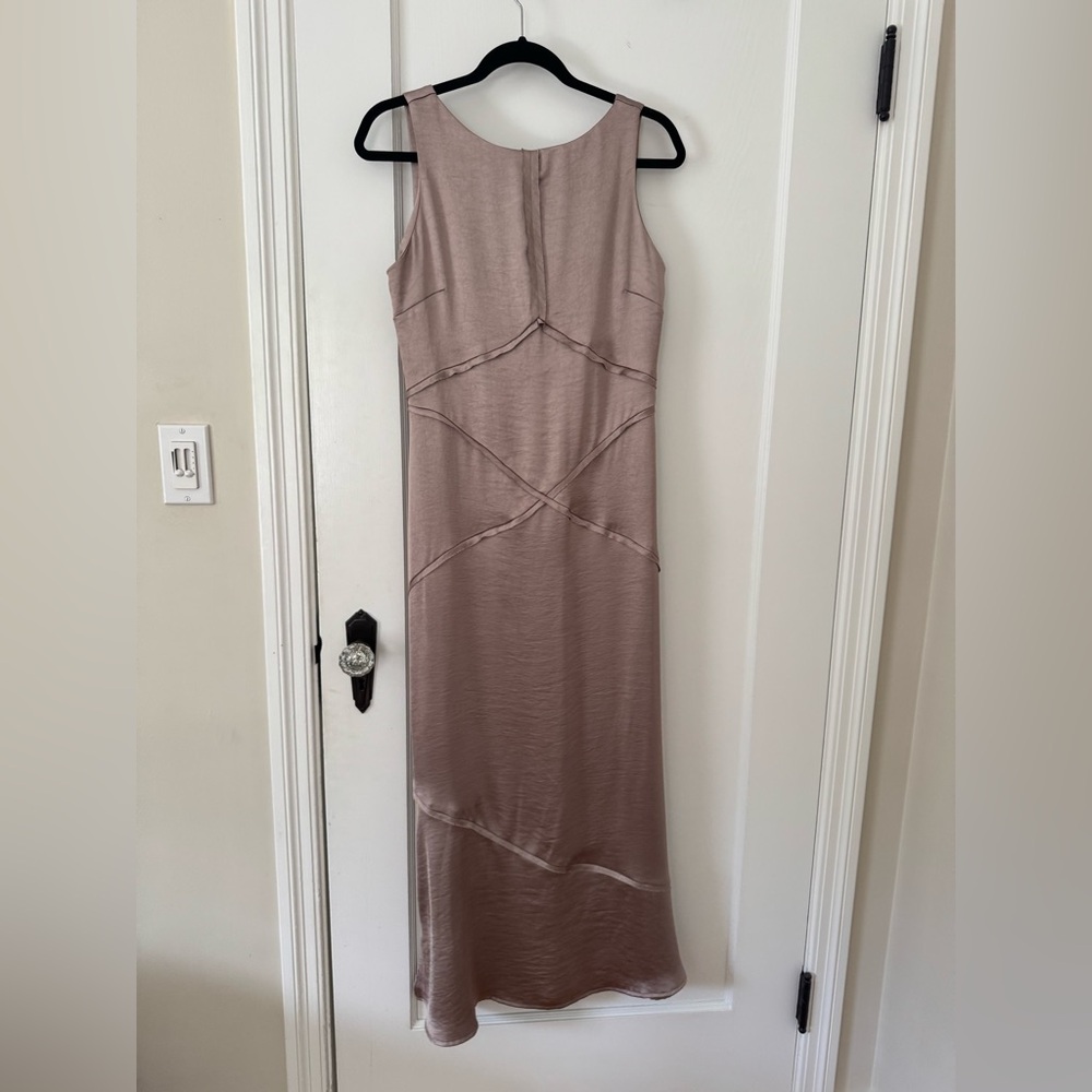 NWT Chic Sleeveless Taupe Formal Dress